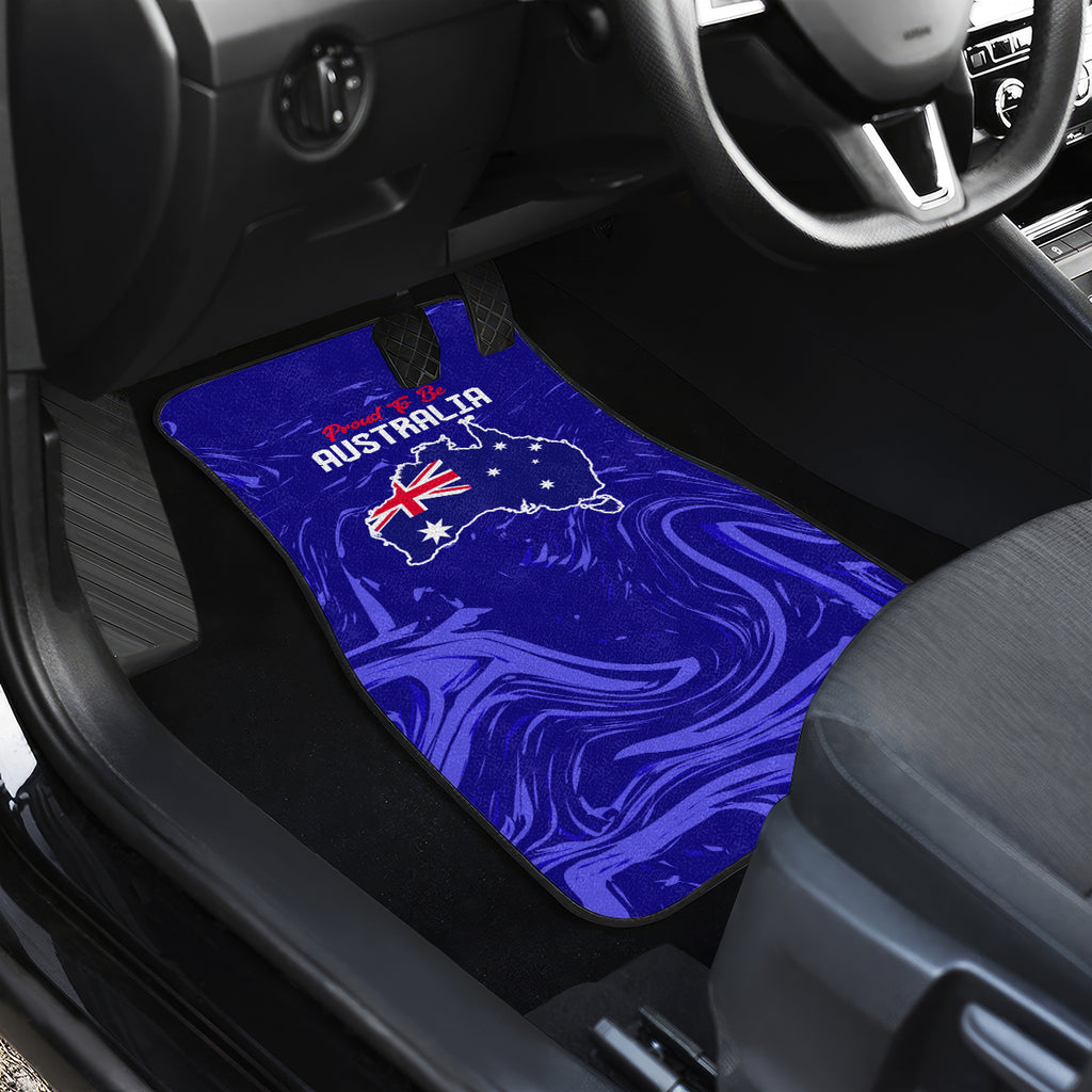Proud To Be Australia Day Car Mats Kangaroo with Flag Color