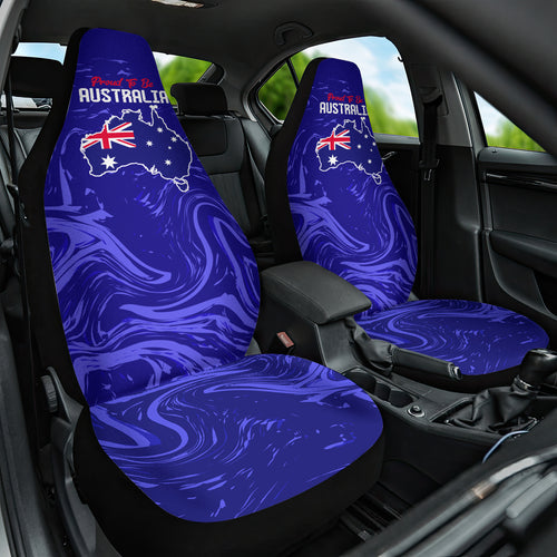 Proud To Be Australia Day Car Seat Cover Kangaroo with Flag Color