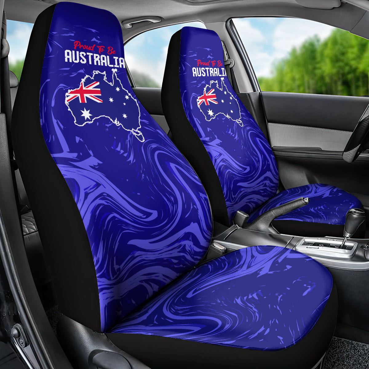 Proud To Be Australia Day Car Seat Cover Kangaroo with Flag Color