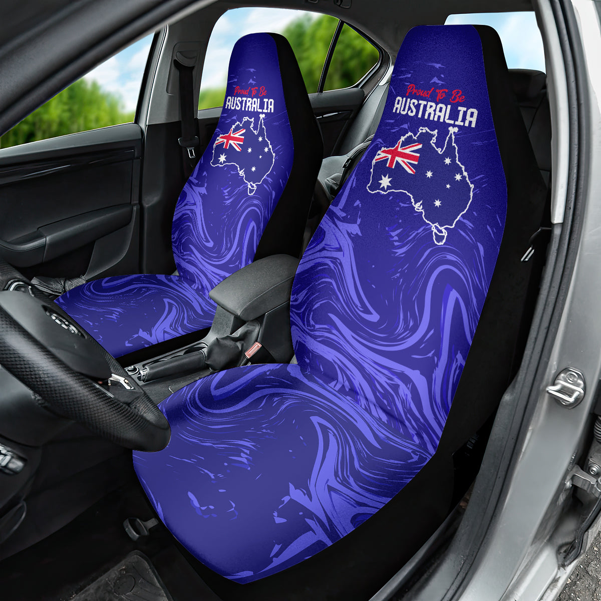 Proud To Be Australia Day Car Seat Cover Kangaroo with Flag Color