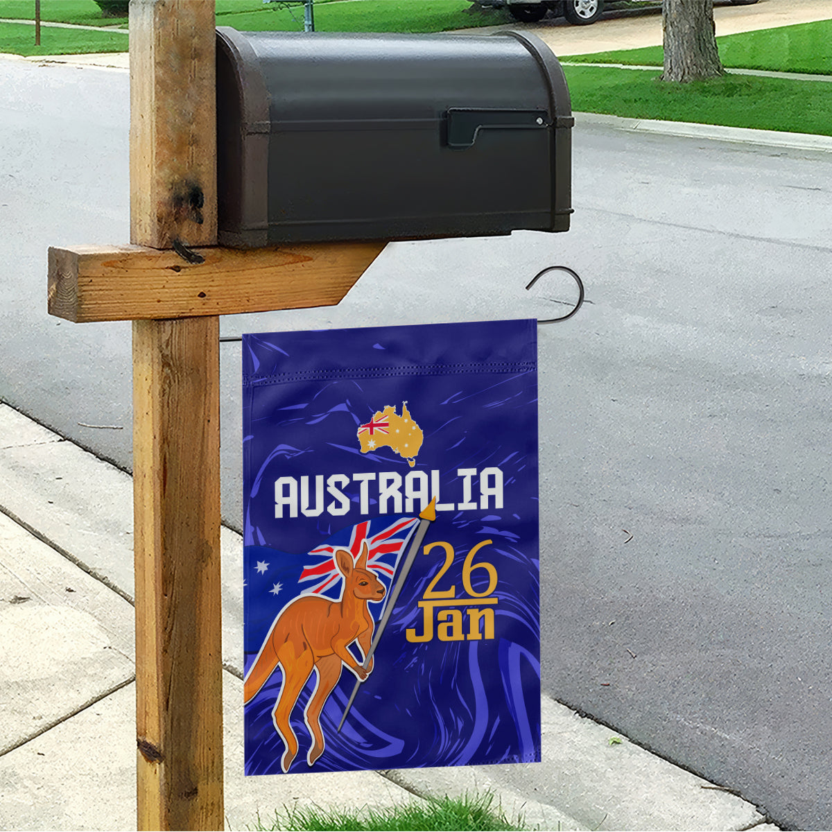 Proud To Be Australia Day Garden Flag Kangaroo with Flag Color
