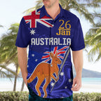 Proud To Be Australia Day Hawaiian Shirt Kangaroo with Flag Color