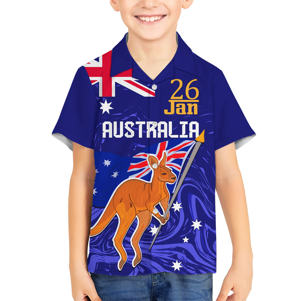Proud To Be Australia Day Hawaiian Shirt Kangaroo with Flag Color