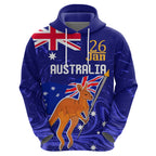 Proud To Be Australia Day Hoodie Kangaroo with Flag Color