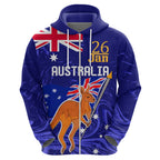 Proud To Be Australia Day Hoodie Kangaroo with Flag Color