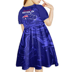 Proud To Be Australia Day Kid Short Sleeve Dress Kangaroo with Flag Color