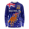 Proud To Be Australia Day Long Sleeve Shirt Kangaroo with Flag Color