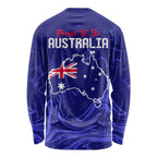 Proud To Be Australia Day Long Sleeve Shirt Kangaroo with Flag Color