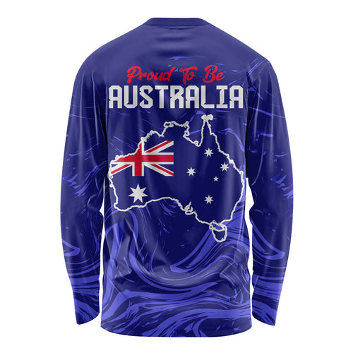 Proud To Be Australia Day Long Sleeve Shirt Kangaroo with Flag Color