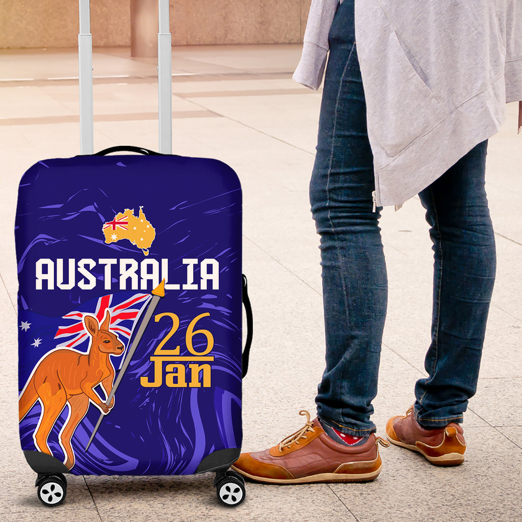 Proud To Be Australia Day Luggage Cover Kangaroo with Flag Color