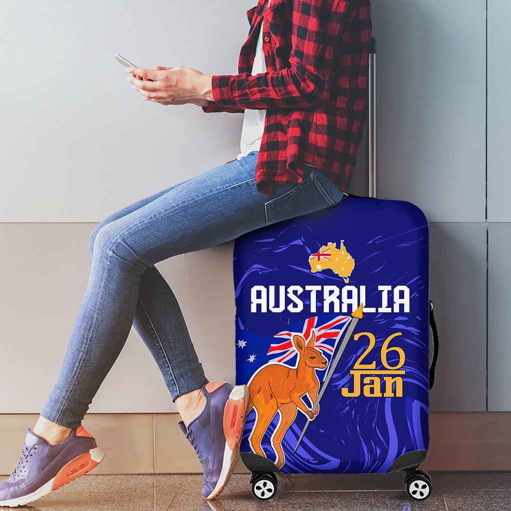 Proud To Be Australia Day Luggage Cover Kangaroo with Flag Color