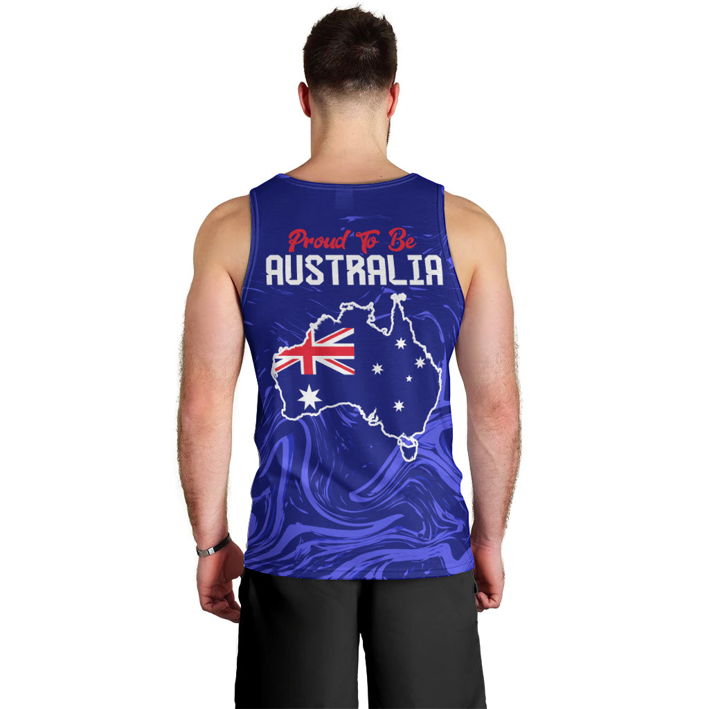 Proud To Be Australia Day Men Tank Top Kangaroo with Flag Color