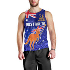 Proud To Be Australia Day Men Tank Top Kangaroo with Flag Color
