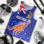Proud To Be Australia Day Men Tank Top Kangaroo with Flag Color