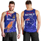 Proud To Be Australia Day Men Tank Top Kangaroo with Flag Color