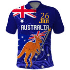 Proud To Be Australia Day Polo Shirt Kangaroo with Flag Color