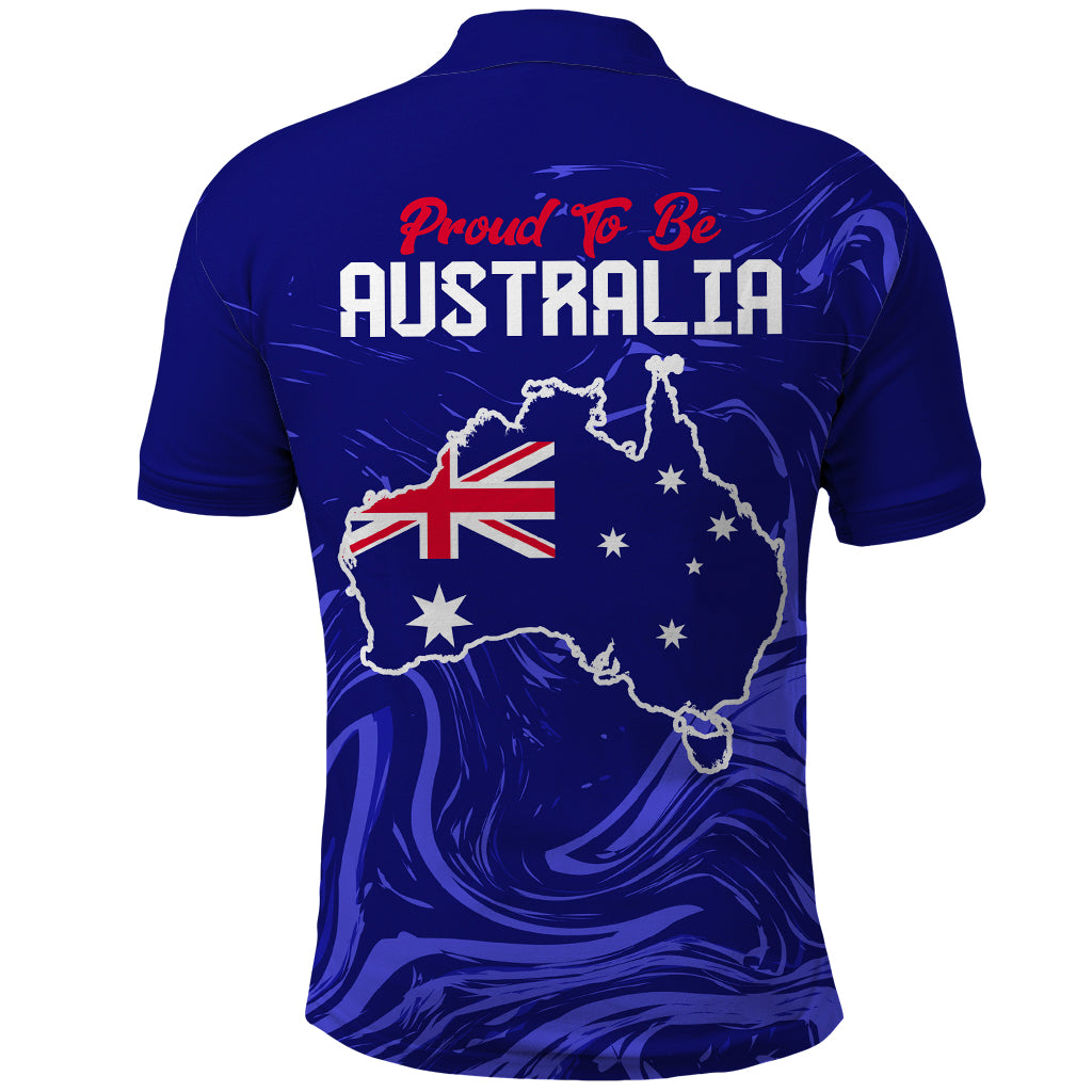 Proud To Be Australia Day Polo Shirt Kangaroo with Flag Color