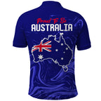 Proud To Be Australia Day Polo Shirt Kangaroo with Flag Color