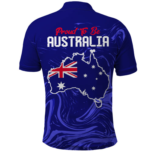 Proud To Be Australia Day Polo Shirt Kangaroo with Flag Color