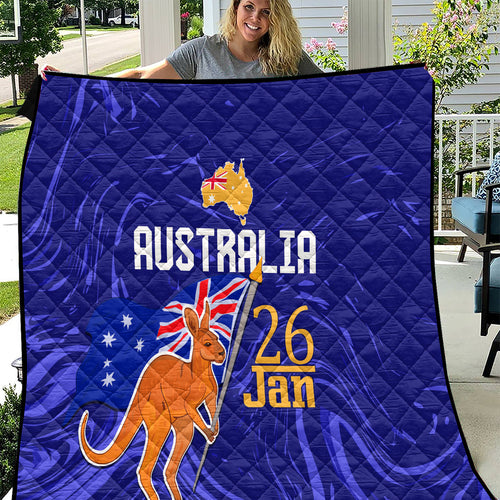 Proud To Be Australia Day Quilt Kangaroo with Flag Color
