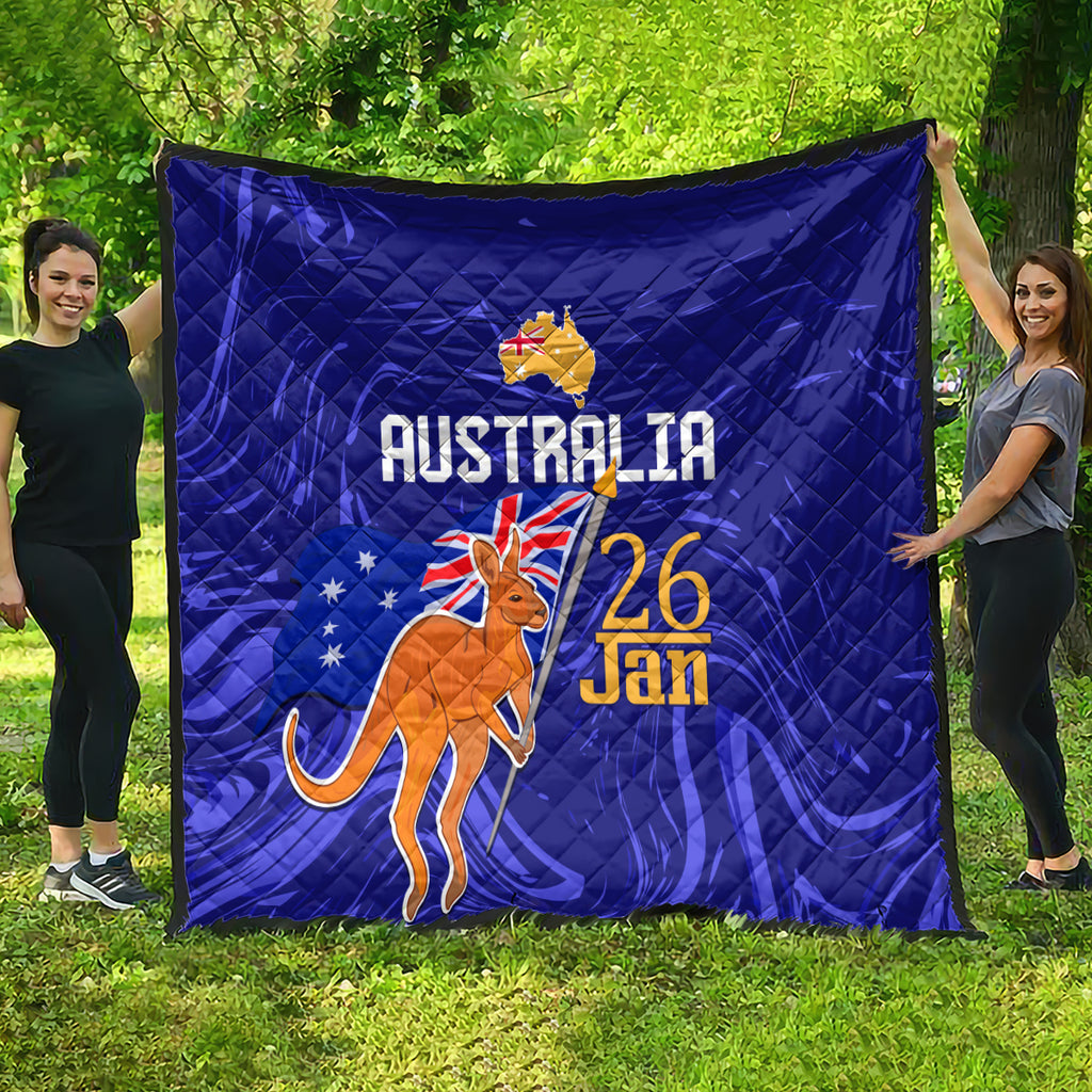 Proud To Be Australia Day Quilt Kangaroo with Flag Color