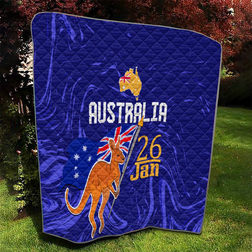 Proud To Be Australia Day Quilt Kangaroo with Flag Color