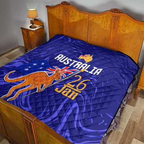 Proud To Be Australia Day Quilt Kangaroo with Flag Color
