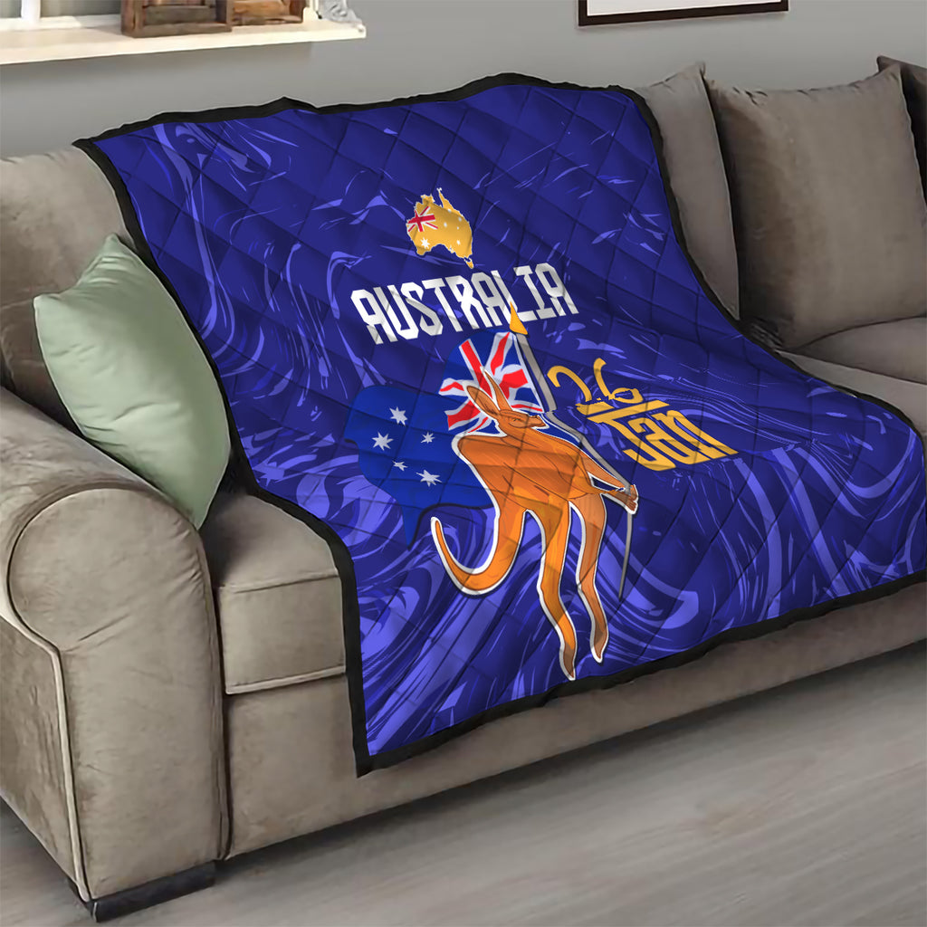 Proud To Be Australia Day Quilt Kangaroo with Flag Color