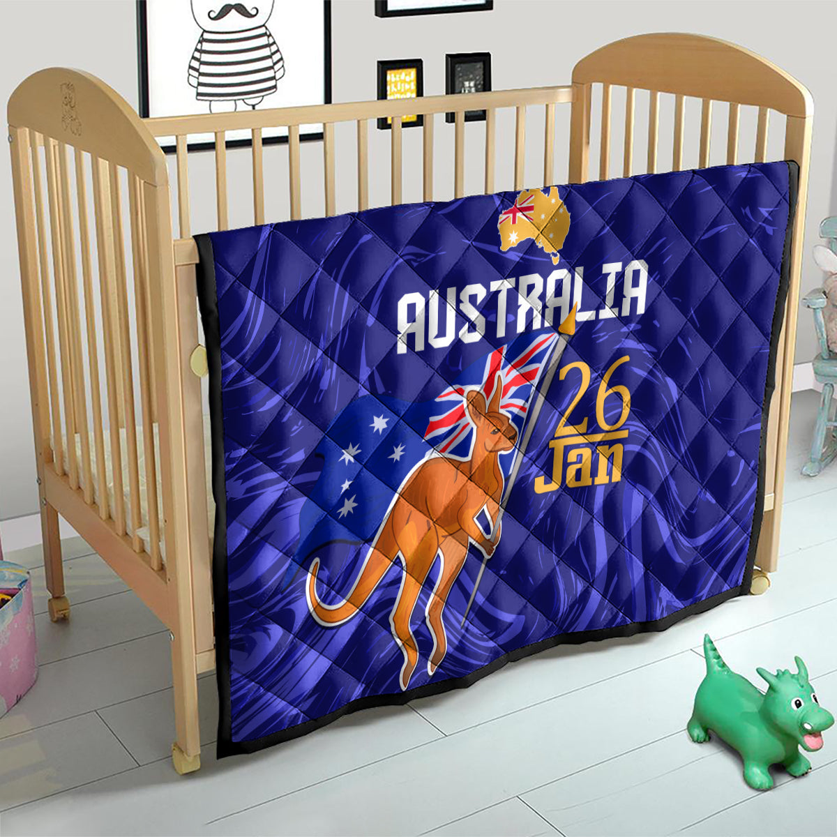Proud To Be Australia Day Quilt Kangaroo with Flag Color
