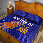 Proud To Be Australia Day Quilt Bed Set Kangaroo with Flag Color
