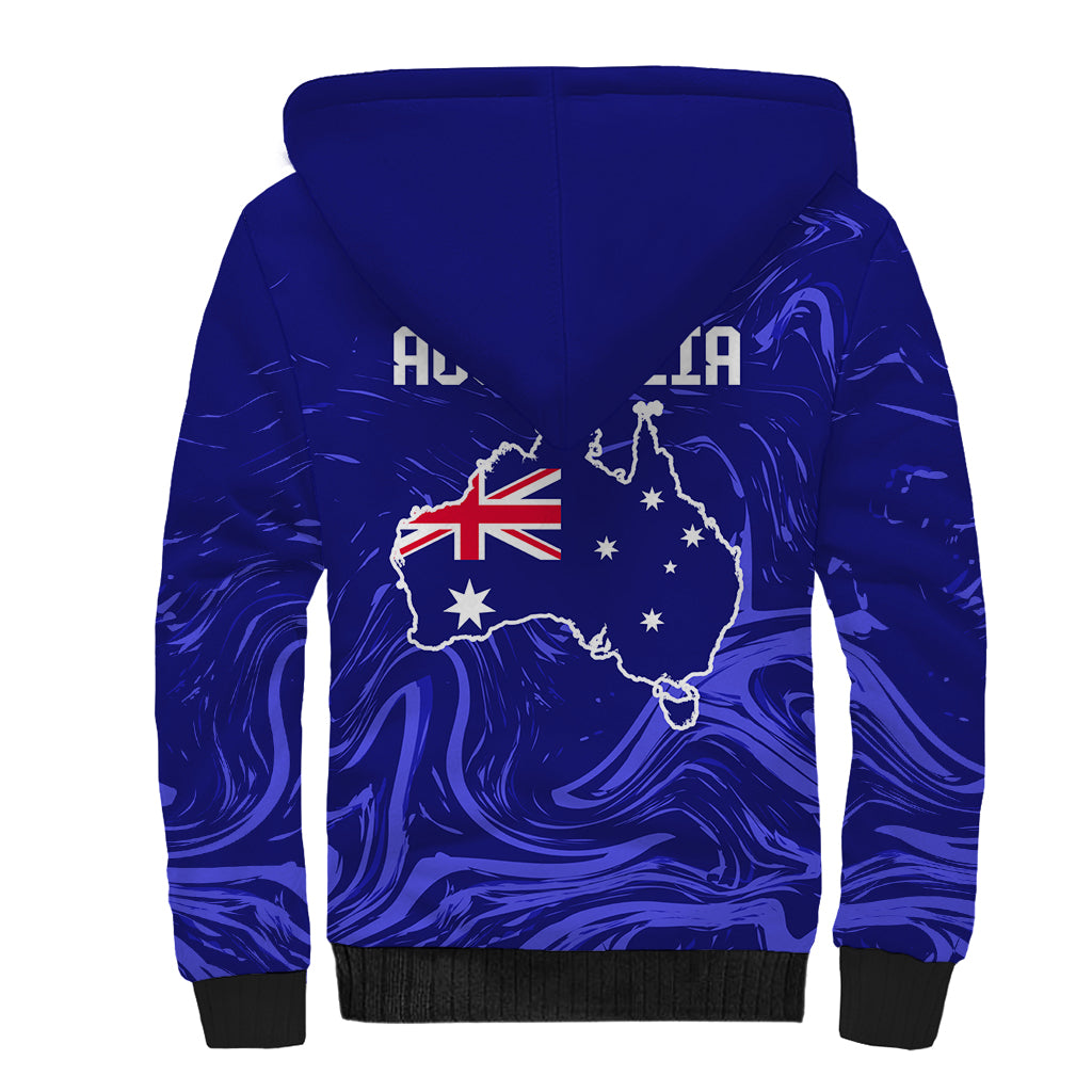 Proud To Be Australia Day Sherpa Hoodie Kangaroo with Flag Color