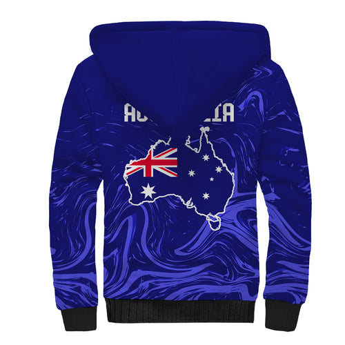 Proud To Be Australia Day Sherpa Hoodie Kangaroo with Flag Color