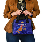 Proud To Be Australia Day Shoulder Handbag Kangaroo with Flag Color
