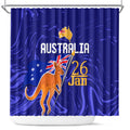 Proud To Be Australia Day Shower Curtain Kangaroo with Flag Color