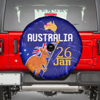 Proud To Be Australia Day Spare Tire Cover Kangaroo with Flag Color
