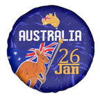 Proud To Be Australia Day Spare Tire Cover Kangaroo with Flag Color