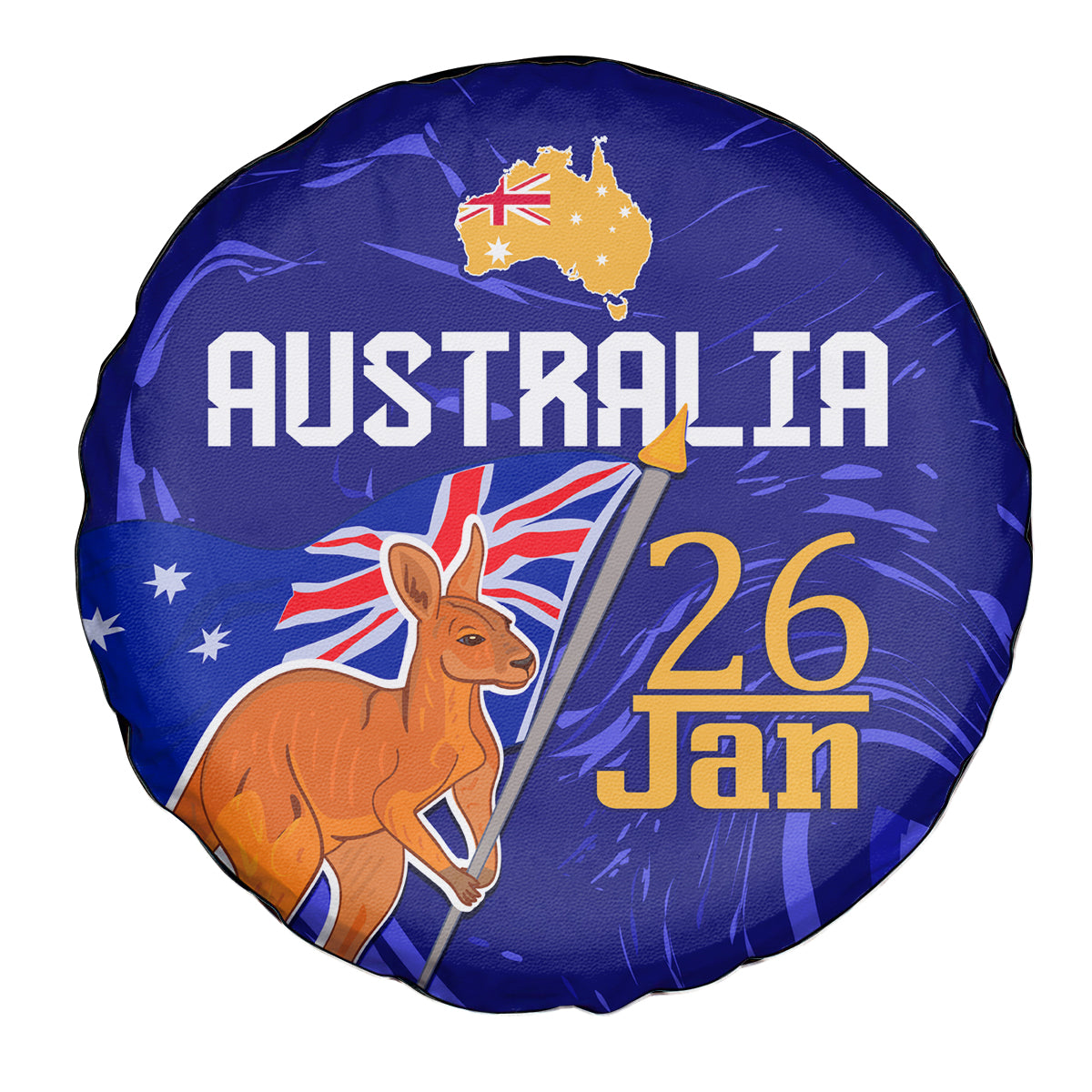 Proud To Be Australia Day Spare Tire Cover Kangaroo with Flag Color