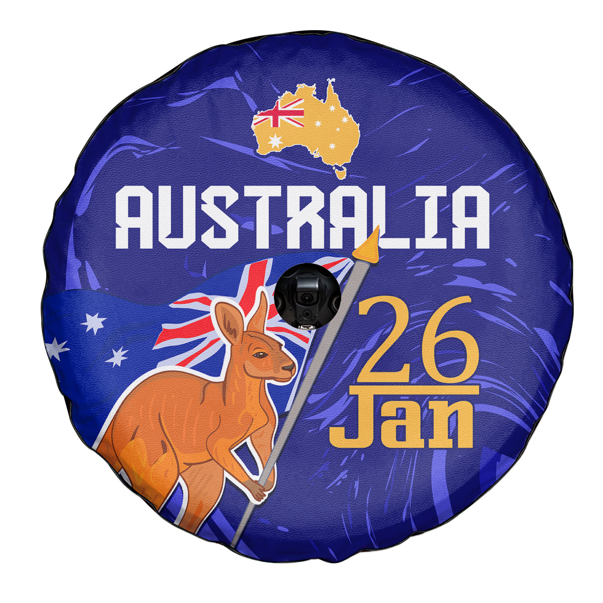 Proud To Be Australia Day Spare Tire Cover Kangaroo with Flag Color