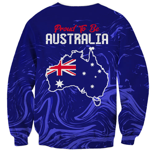 Proud To Be Australia Day Sweatshirt Kangaroo with Flag Color