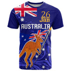 Proud To Be Australia Day T Shirt Kangaroo with Flag Color