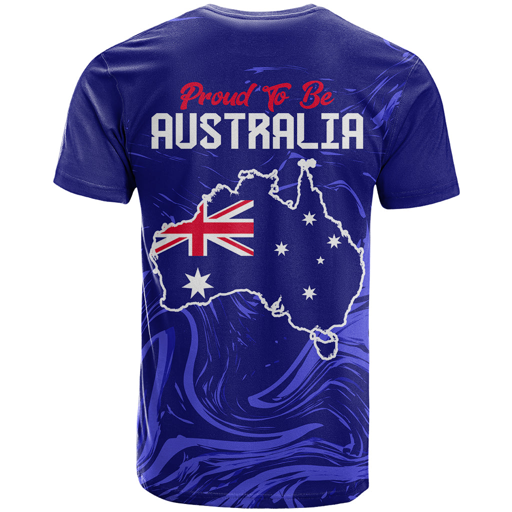 Proud To Be Australia Day T Shirt Kangaroo with Flag Color