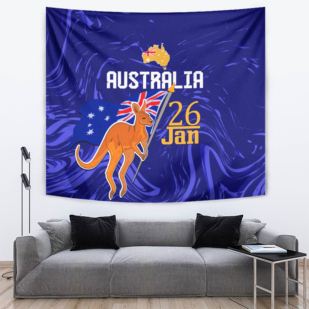 Proud To Be Australia Day Tapestry Kangaroo with Flag Color