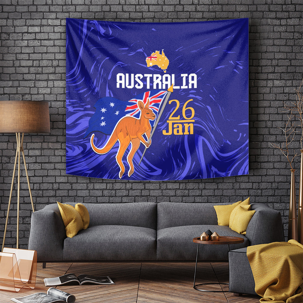 Proud To Be Australia Day Tapestry Kangaroo with Flag Color