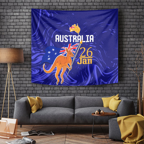 Proud To Be Australia Day Tapestry Kangaroo with Flag Color