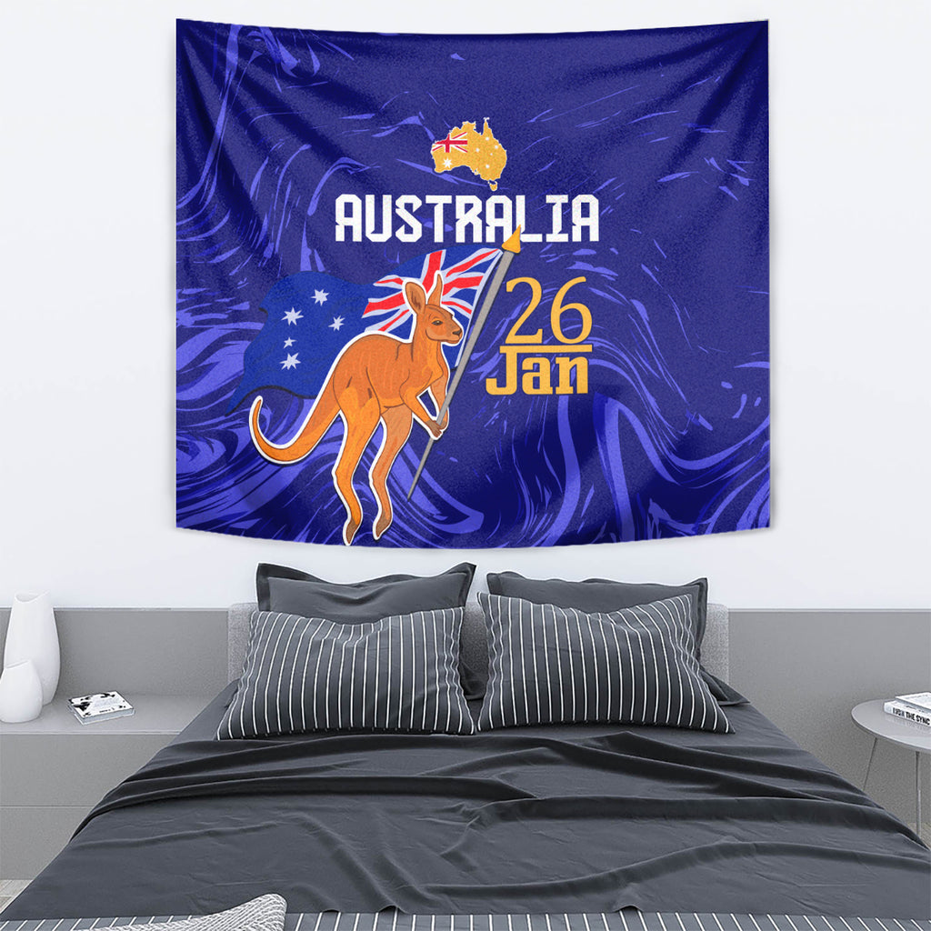 Proud To Be Australia Day Tapestry Kangaroo with Flag Color