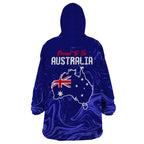 Proud To Be Australia Day Wearable Blanket Hoodie Kangaroo with Flag Color