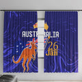 Proud To Be Australia Day Window Curtain Kangaroo with Flag Color