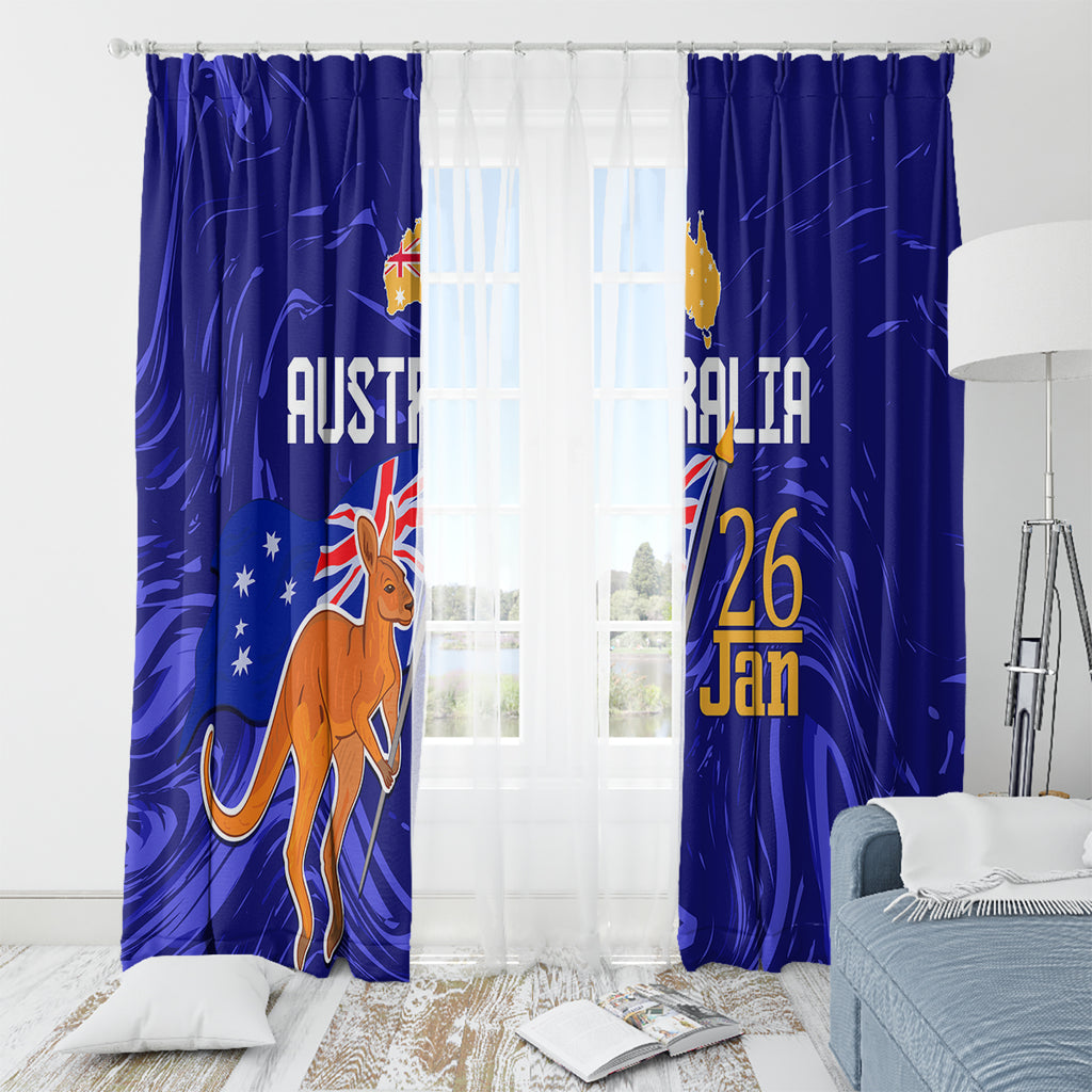 Proud To Be Australia Day Window Curtain Kangaroo with Flag Color