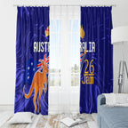 Proud To Be Australia Day Window Curtain Kangaroo with Flag Color