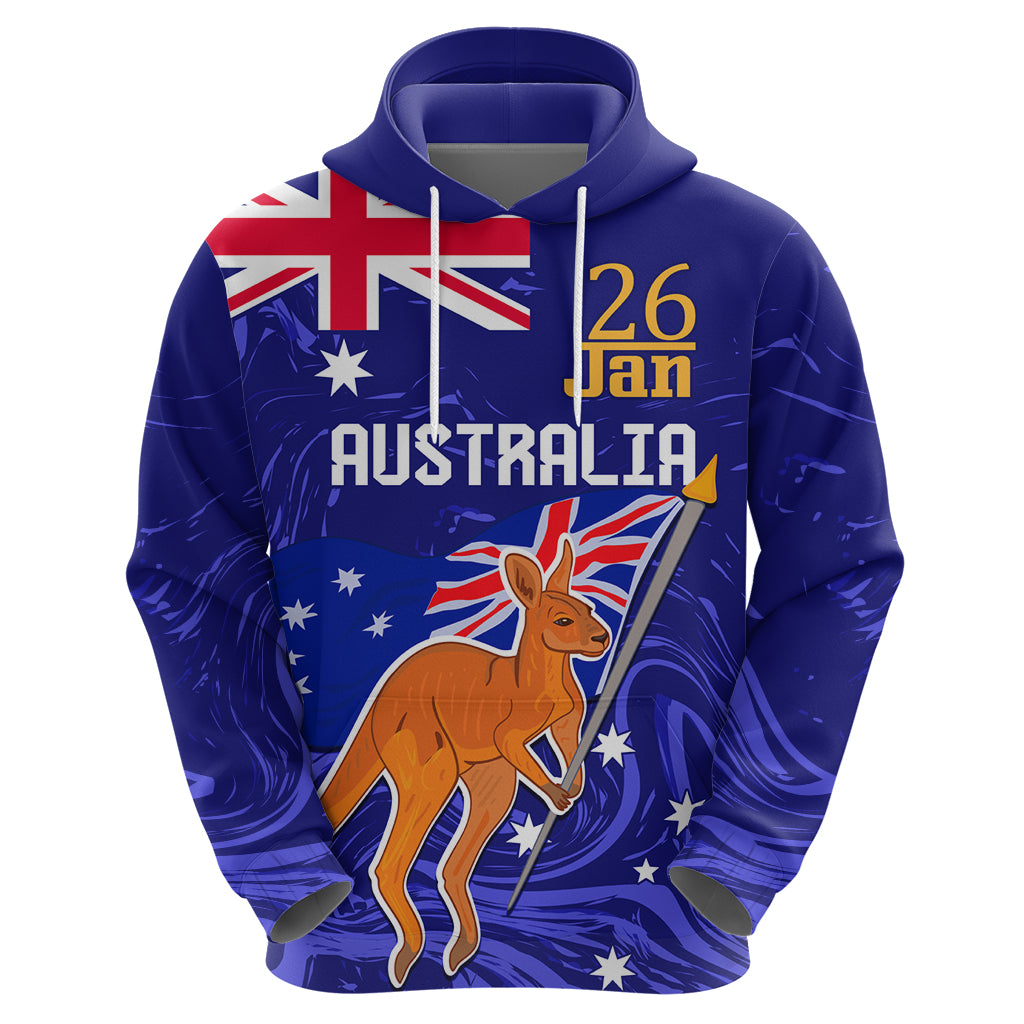 Proud To Be Australia Day Zip Hoodie Kangaroo with Flag Color